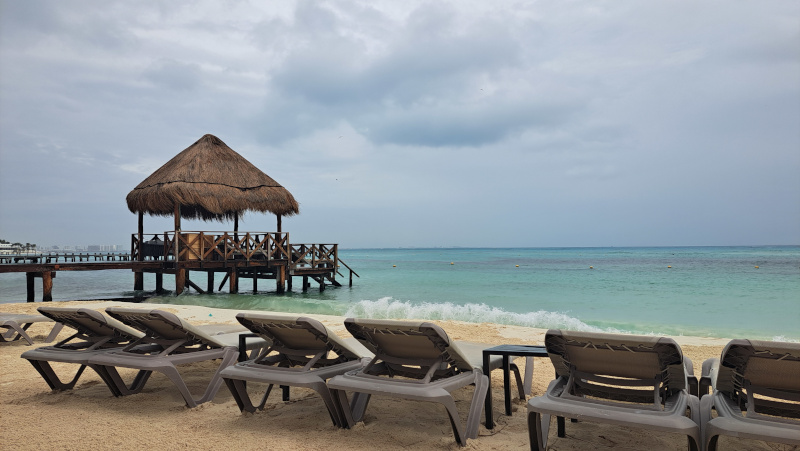 The Cancun, Mexico beach at the resort for a wedding that I was the best man for.