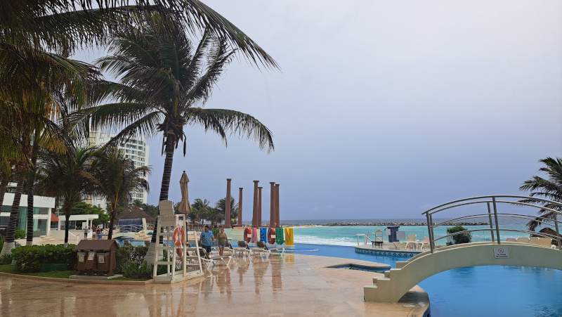 The resort's pool area in Cancun, Mexico.