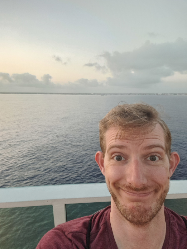 A selfie of me and the ocean on the cruise!