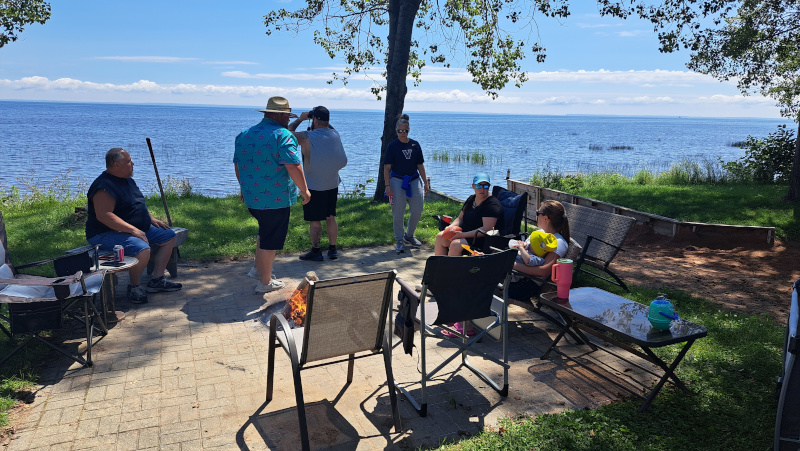 A photo of the family gathered for Grandma's 60th birthday in northern Wisconsin.